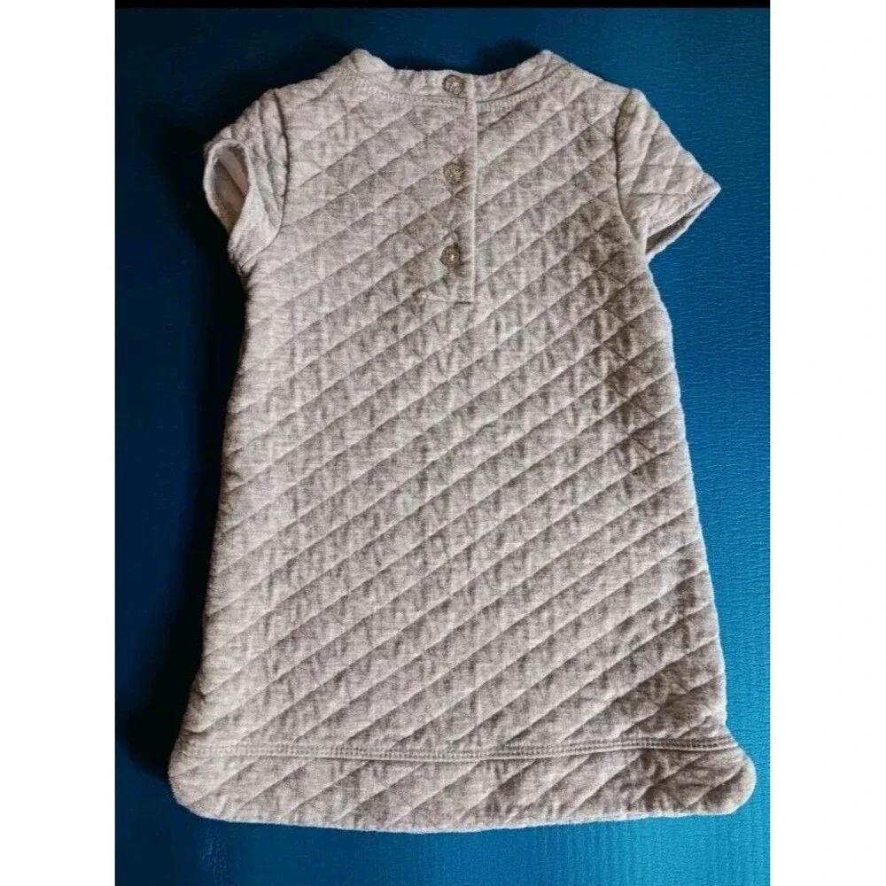 dress 12 to 18 months Girls Gymboree gray short sleeve quilt stitch summer baby